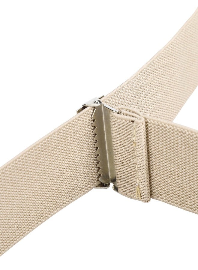 كاجير حمالات كاجير الرجالية القابلة للتعديل ذات الأزرار الطرفية - حمالات توكسيدو مرنة على شكل حرف Y مع أزرار طرفية من الجلد المتين (كاكي) - Image 4